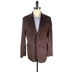 Express Design Studio Sport Coat Mens 42L Brown Corduroy Cotton Two Button